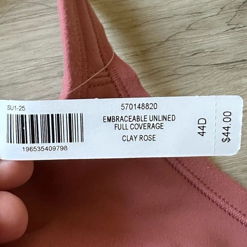 Soma Embraceable Wireless Unlined Full Coverage Bra Clay Rose Plus Size 44D NWT - Picture 6 of 11